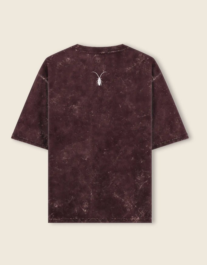 Back Luxury streetwear campaign showcasing the Roach Resistance 240GSM heavyweight acid-washed cotton t-shirts.
