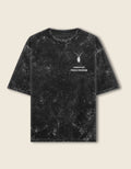 Front Premium unisex black acid-washed t-shirt by Roach Resistance from the Press Freedom collection, showcasing high-end heavy cotton texture.
