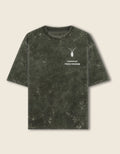 Front Premium regular fit unisex olive green acid-washed t-shirt by Roach Resistance from the Press Freedom capsule collection.