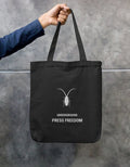 Front Premium black cotton canvas zip tote bag by Roach Resistance featuring long double-stitched handles.