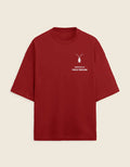 Front Bold red unisex oversized t-shirt with drop shoulders from the Roach Resistance Press Freedom collection.