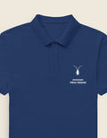 Left pocket Men's premium royal blue polo shirt featuring a structured collar and textured 220GSM cotton by Roach Resistance.