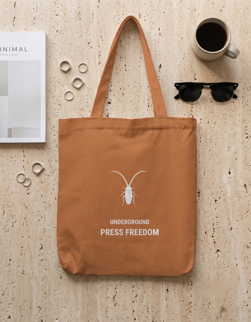 Essential khaki premium eco-friendly cotton canvas zip tote bag by Roach Resistance.