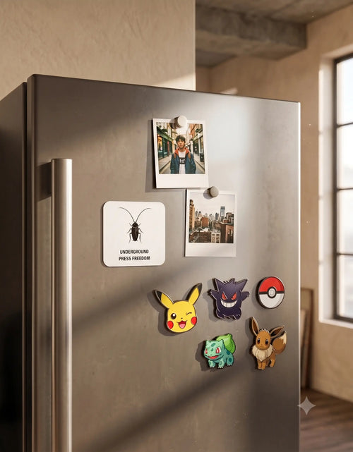 premium square acrylic fridge magnet from the Roach Resistance Press Freedom collection.
