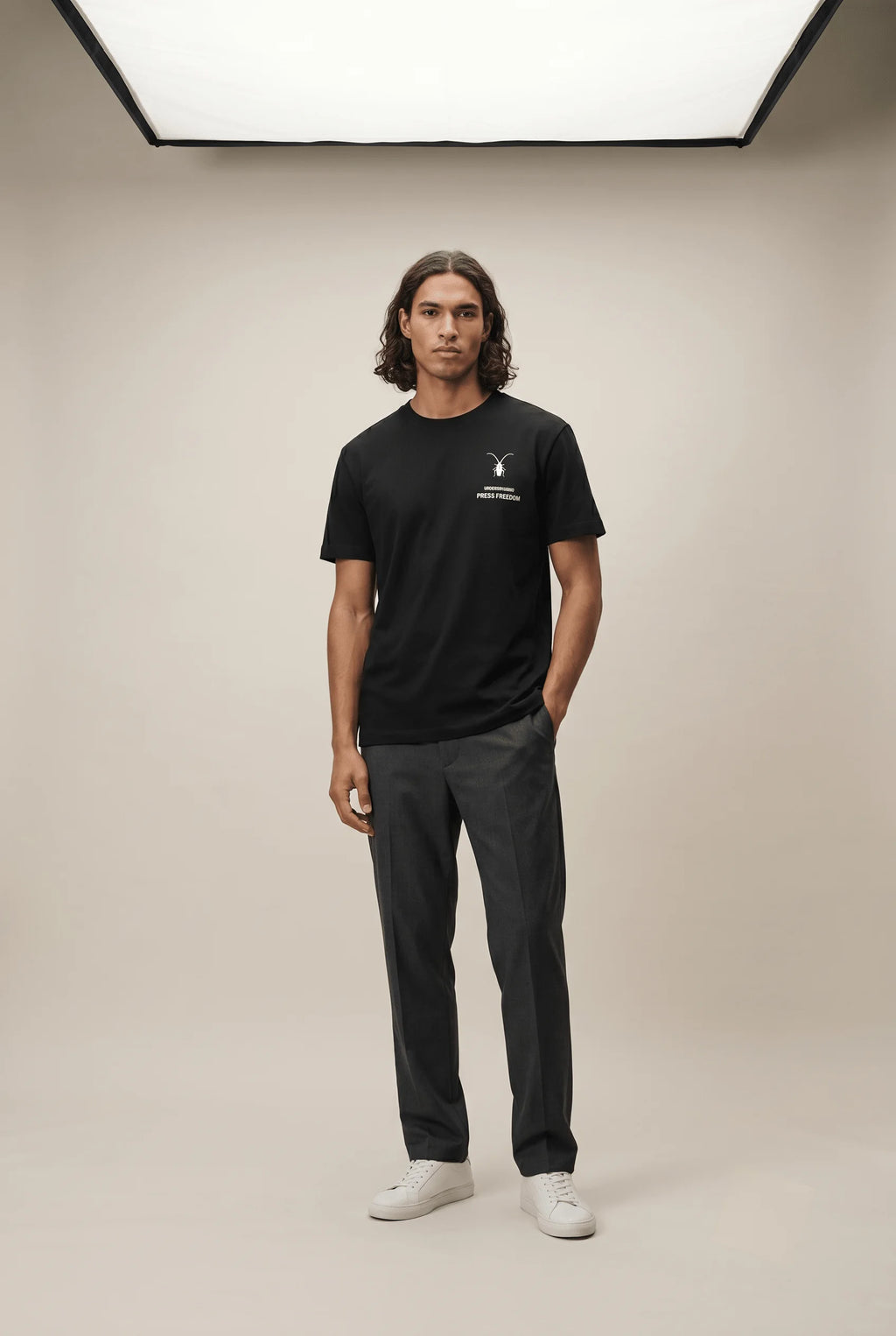 Premium unisex black t-shirt by Roach Resistance from the Press Freedom collection, showcasing high-end Supima cotton texture.
